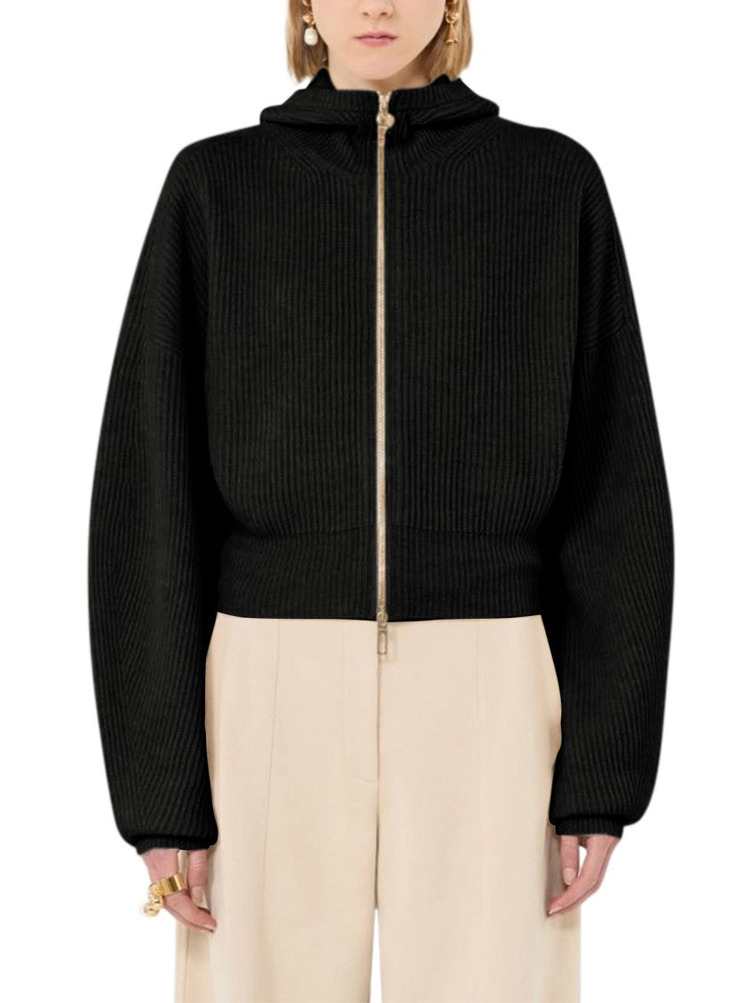 Sportmax Ribbed Hooded Zip-Up Cardigan