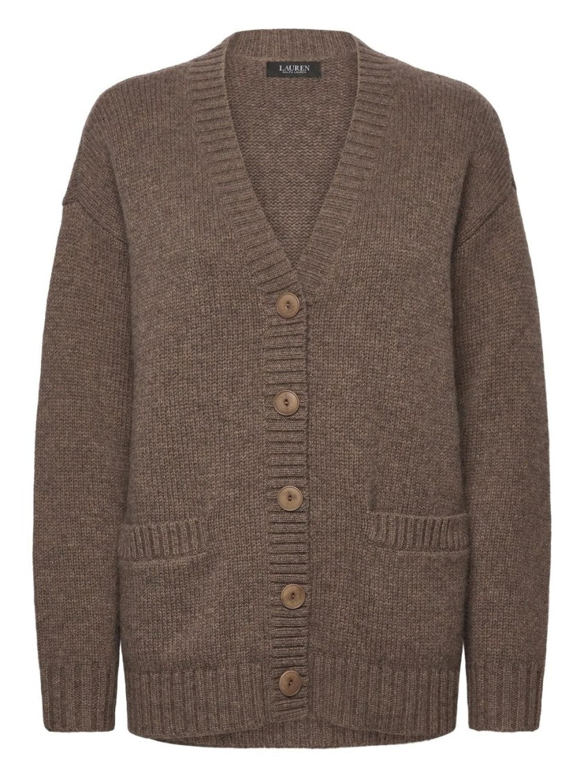 Lauren Ralph Lauren V-Neck Buttoned Sweater With Logo