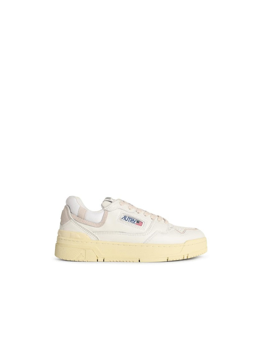 Autry Clc Low' White Leather And Suede Sneakers