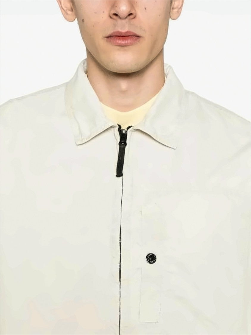 Stone Island Sand Long-Sleeve Shirt With Zipper Closure