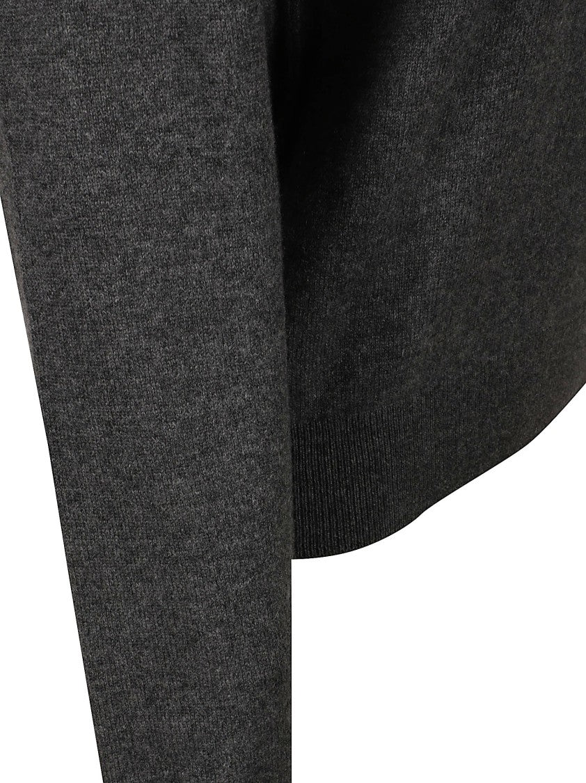 Jil Sander Open Armhole Dark Grey Knit Sweater