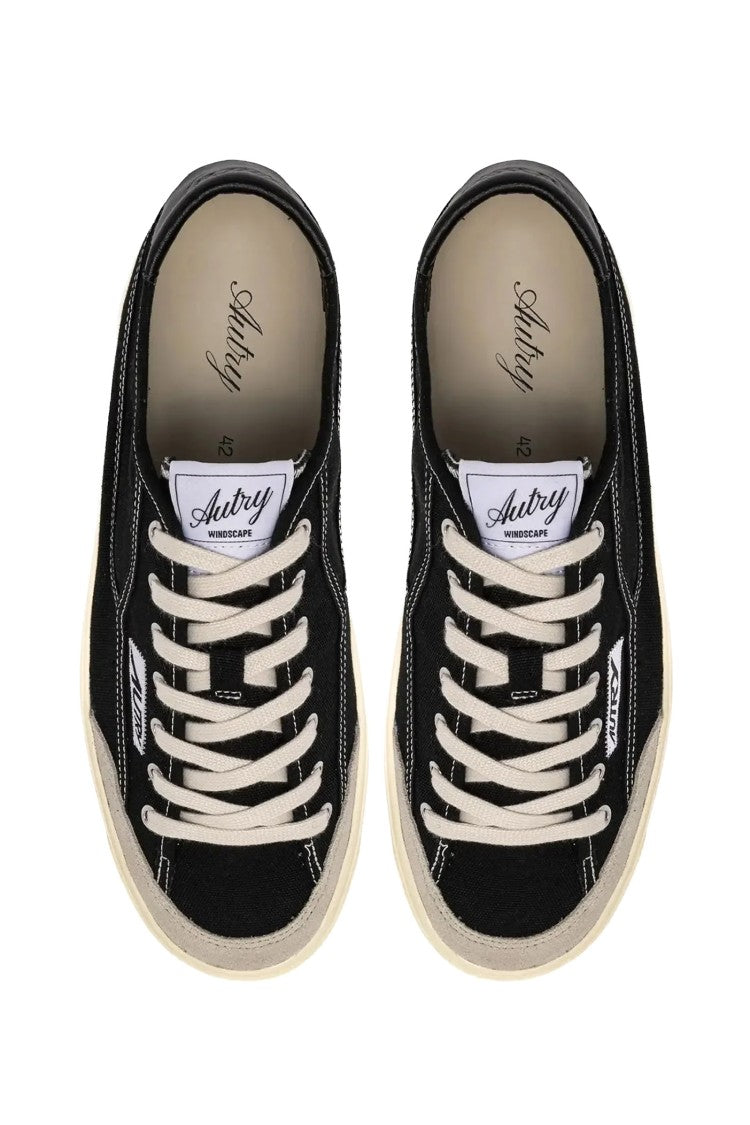 Autry Cream Windscape Suede Canvas Sneakers