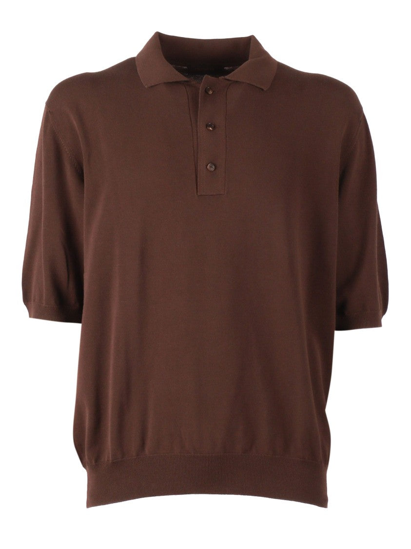Slowear Zanone Ribbed Cotton Polo Shirt