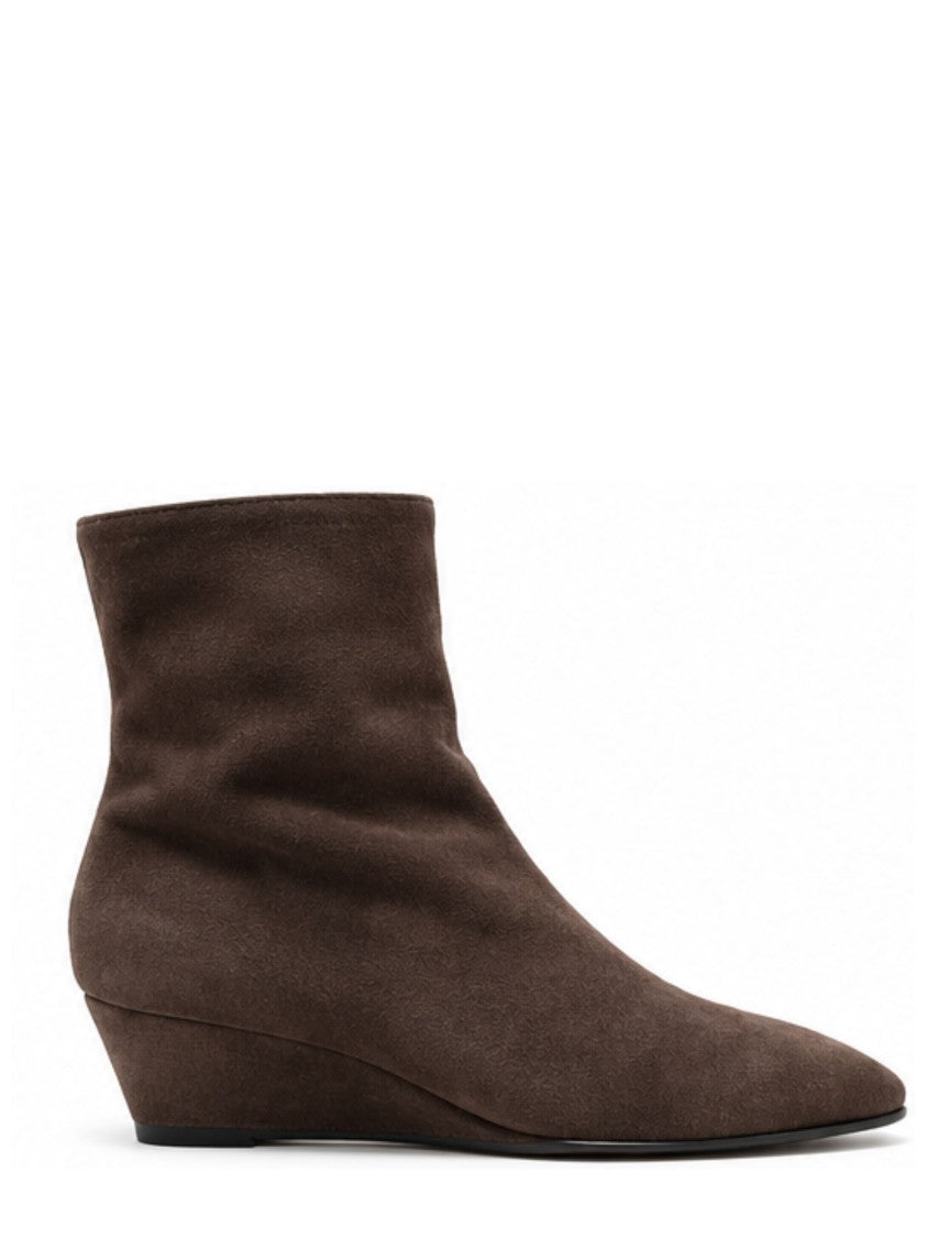 Gia Borghini Amanda Leather Sculpted Wedge Ankle Boots