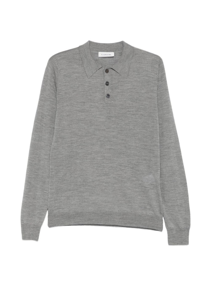 Lanvin Long-Sleeve Polo Shirt In Luxurious Silk-Nylon Blend
