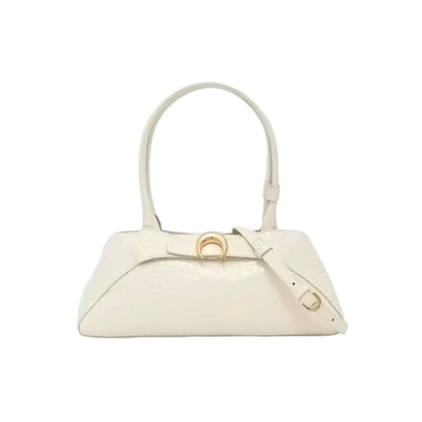 Marine Serre Crocodile-Embossed Shoulder Bag With Gold Clasp