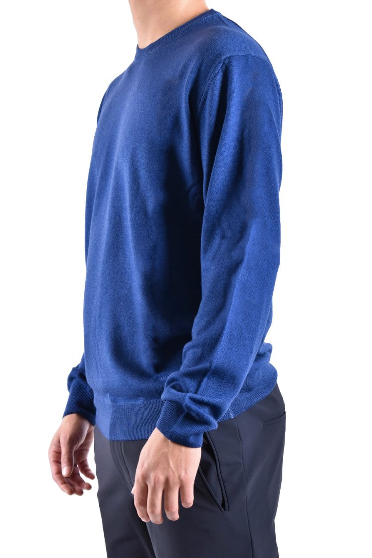 Woolrich Sky Blue Wool Classic Crew Neck Knitwear