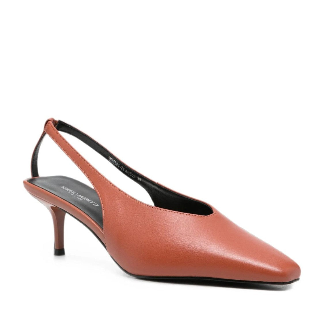 Sergio Moretti Red Classic Slingback Strap Leather Dress Pumps