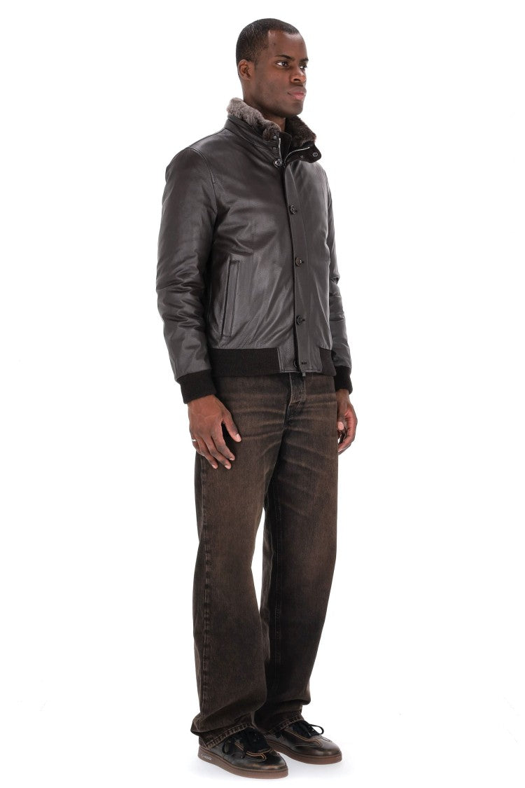 Moorer Cleros-P1 Goatskin Bomber Jacket