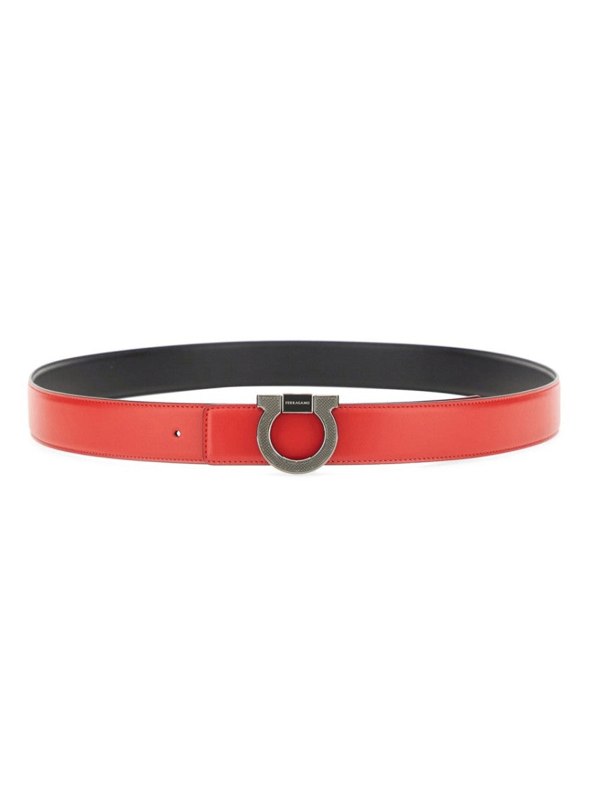 Ferragamo Red Calf Leather Belt