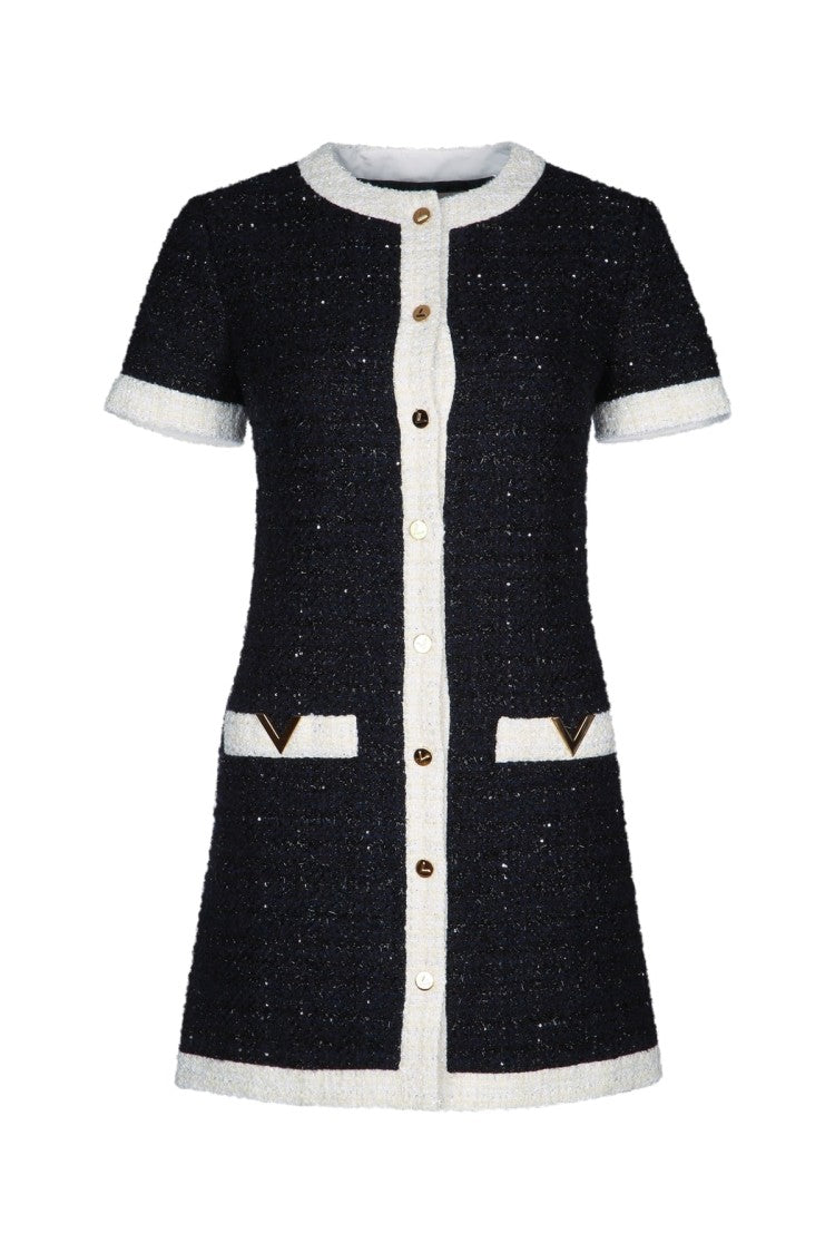 Valentino Garavani Fitted Mini Dress With Contrasting Trim