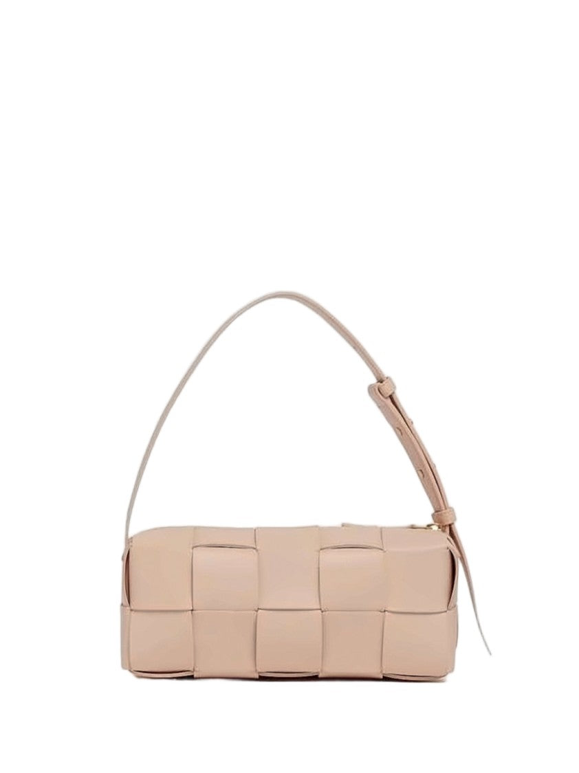 Bottega Veneta Rectangular Woven Lambskin Shoulder Bag With Adjustable Strap