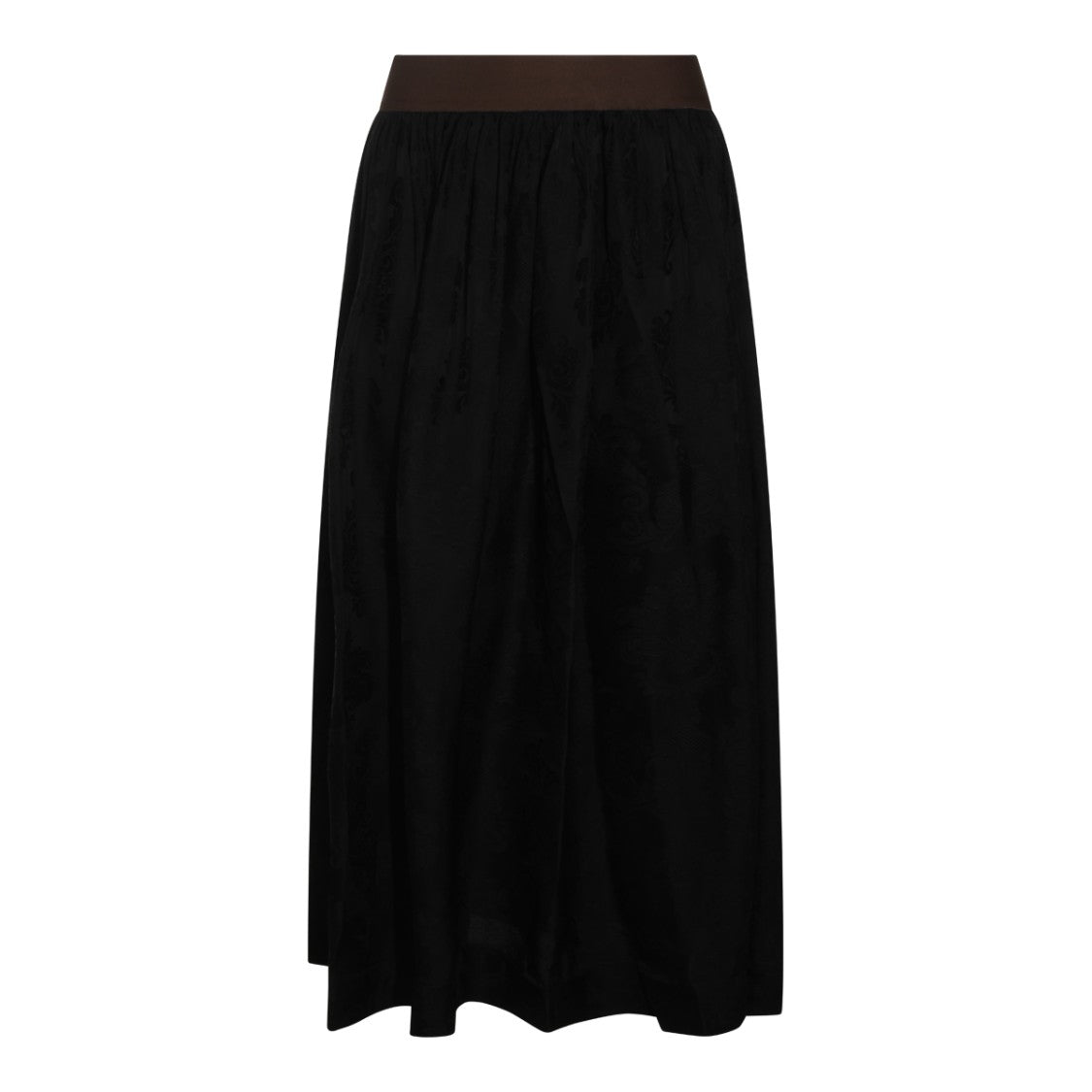 Uma Wang Midi-Length Contrast Waistband Gathered Midi Skirt