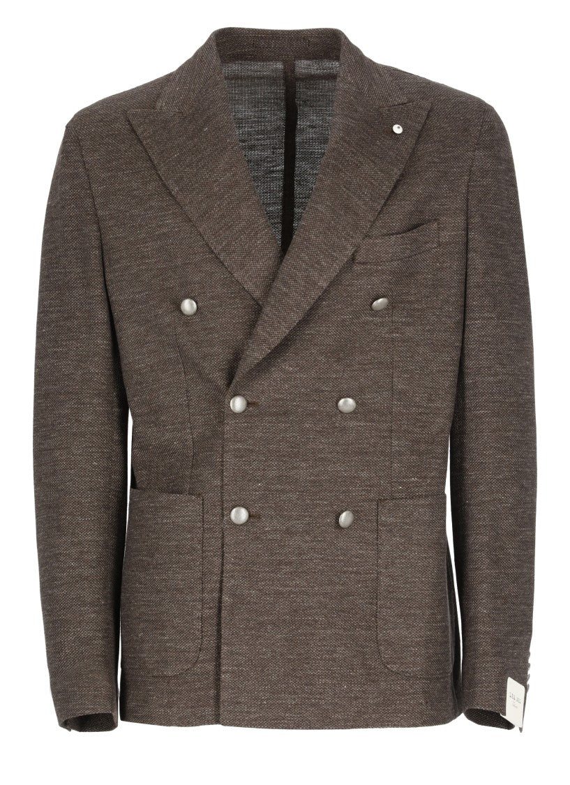 Lubiam Ivory Linen Double Breasted Jacket