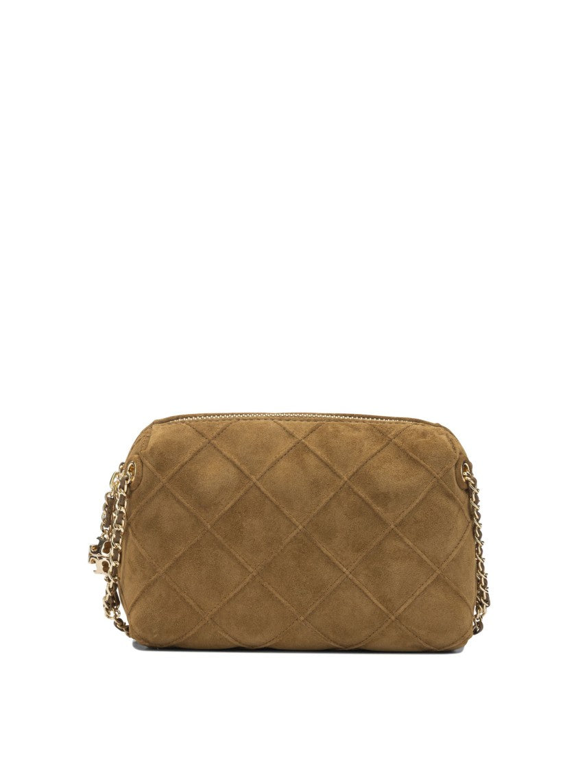Tory Burch Quilted Suede Crossbody Bag