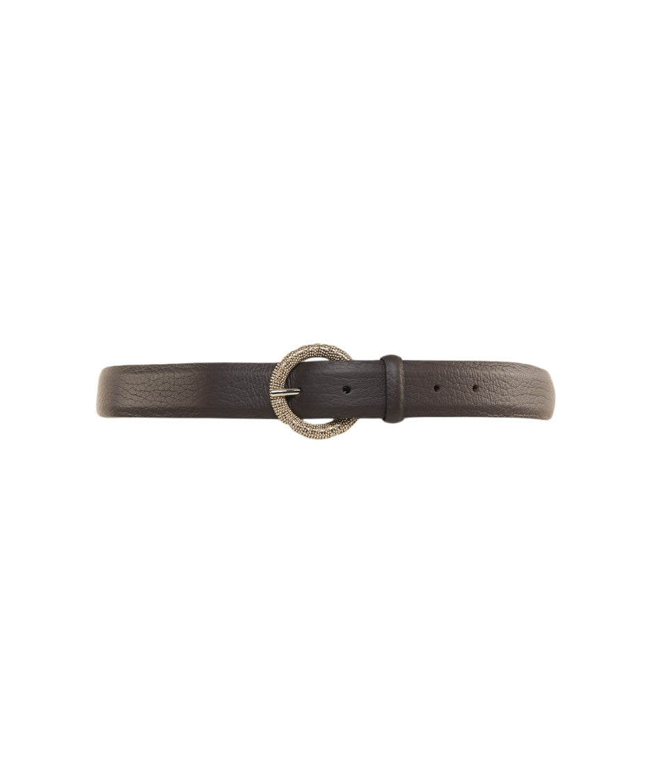 Orciani Premium Grained Leather Belt With Studded Buckle