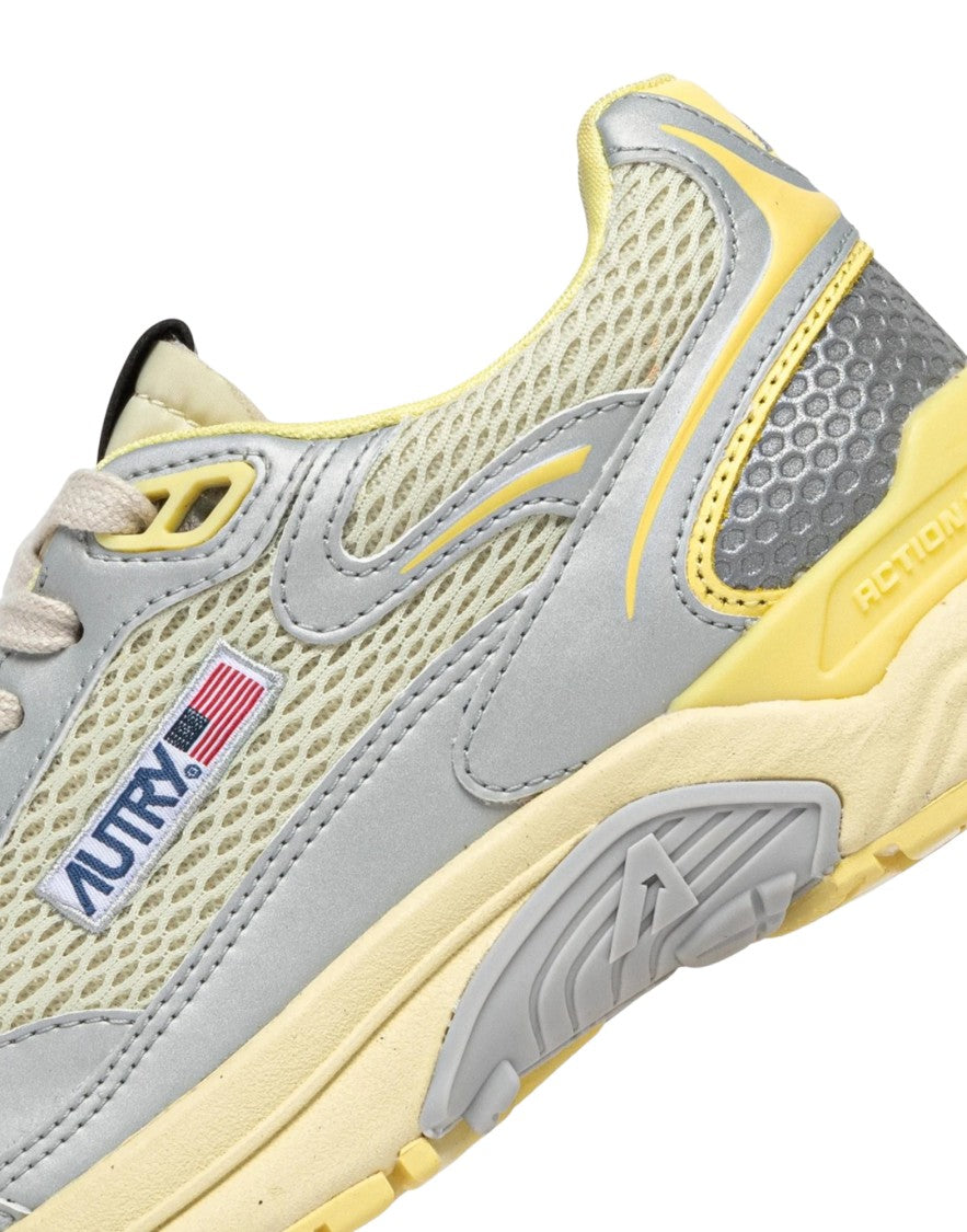 Autry Hyperway Women’S Silver/Lemon Sneakers