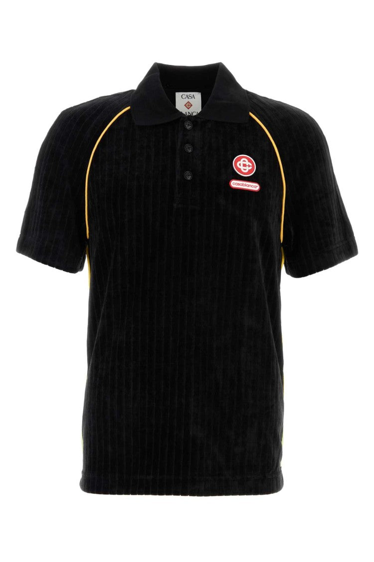 Casablanca Black Corduroy Polo Shirt