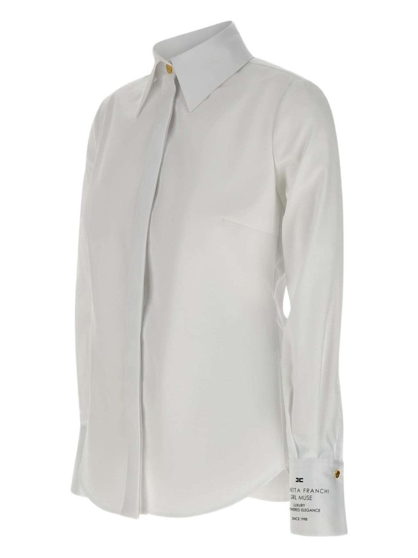 Elisabetta Franchi Tailored White Shirt With Classic Collar