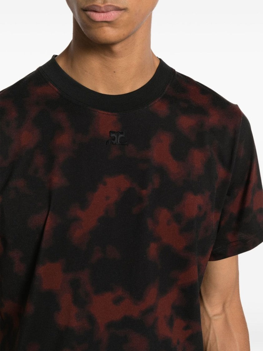 Courrèges Tortoiseshell-Print Cotton T-Shirt With Logo Detailing