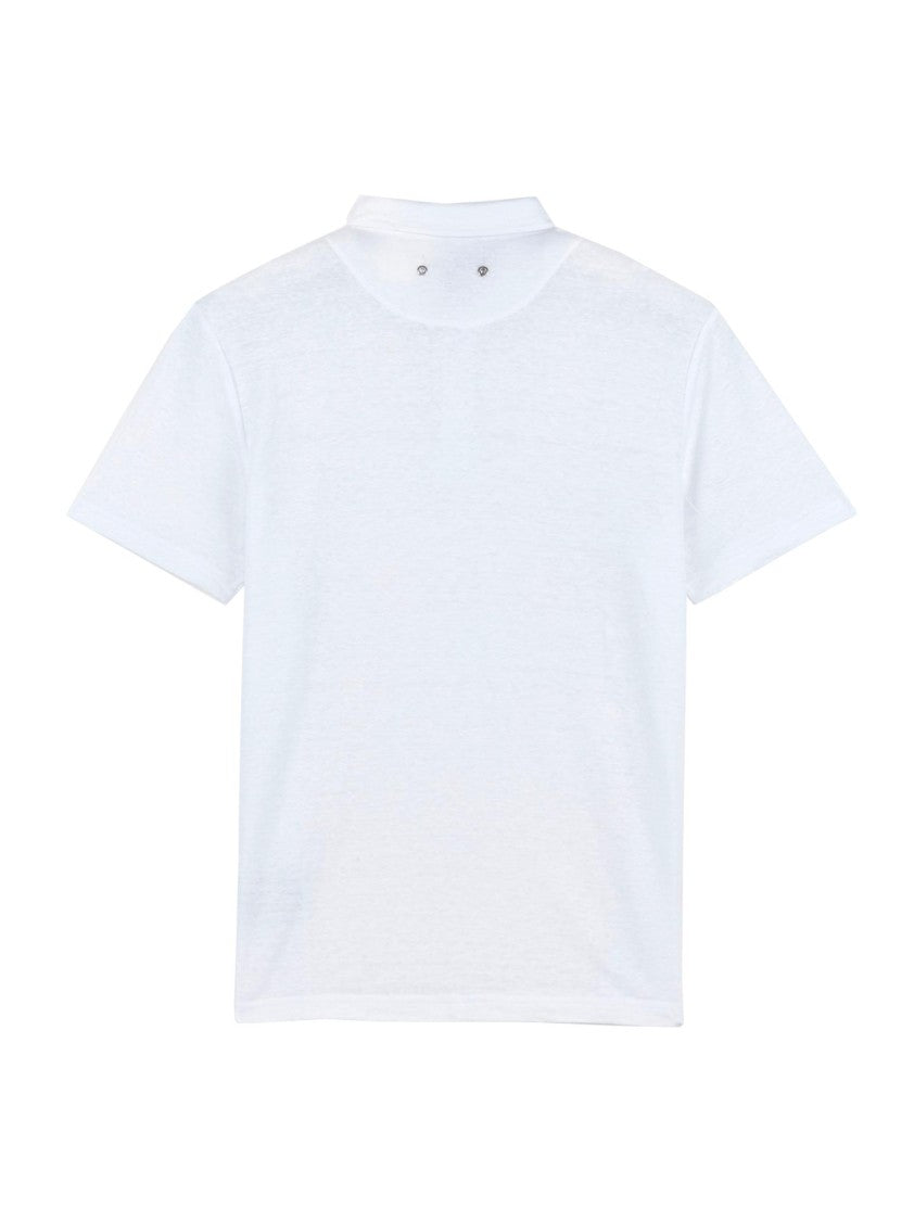 Vilebrequin White V-Neck T-Shirt With Turtle Embroidery