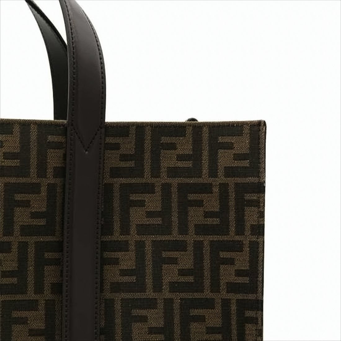 Fendi Structured Dark Brown Monogram Tote Bag With Detachable Strap