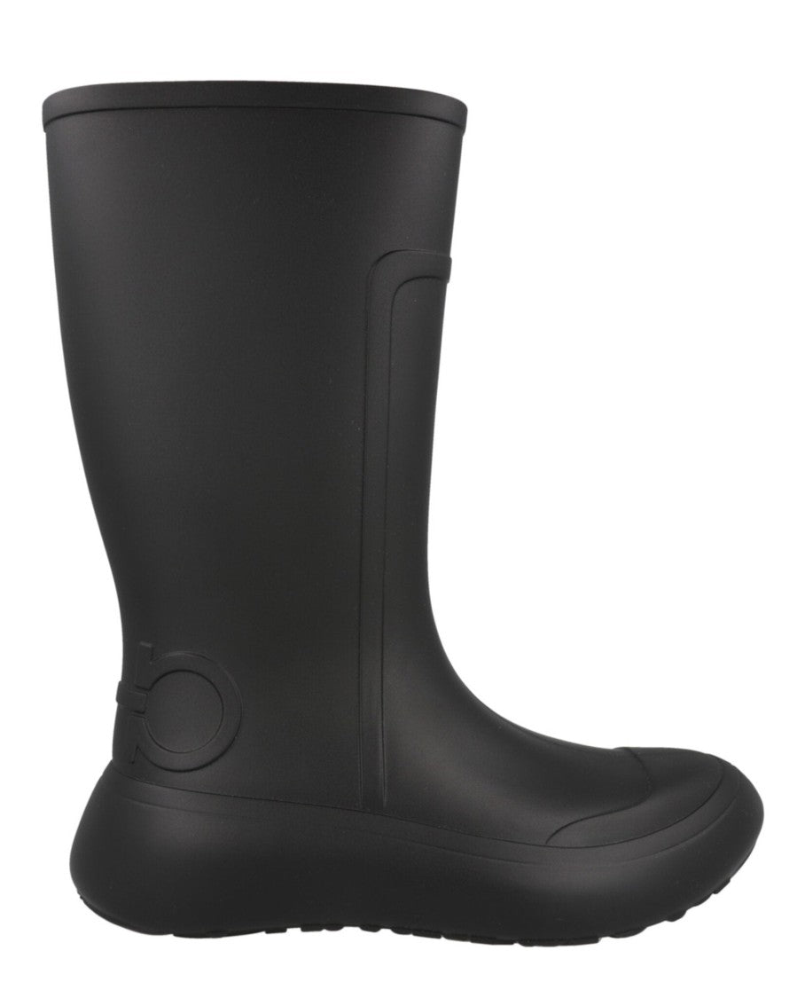 Ferragamo Gancini Logo Rain Boots