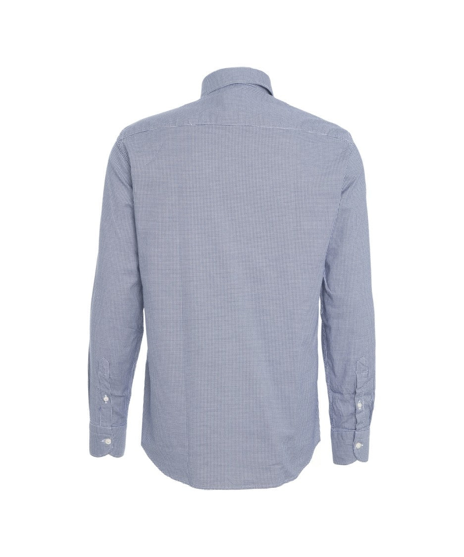Bastoncino Checkered Shirt With Micro Pattern And Elegant Collar