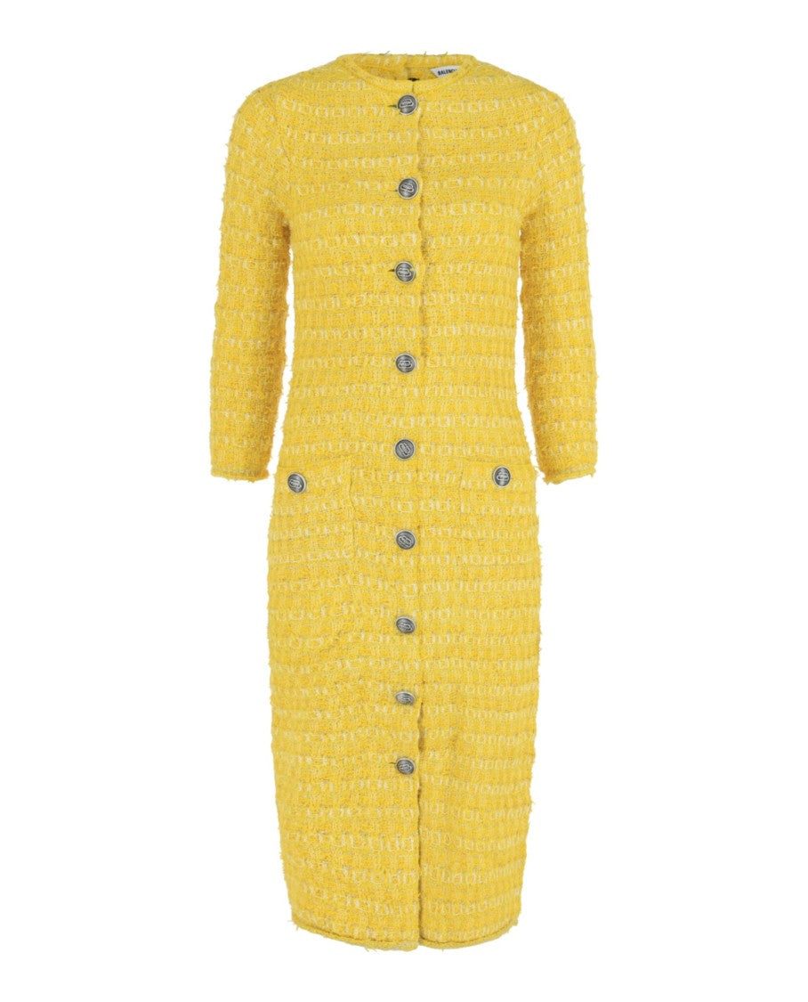 Balenciaga Reversible Tweed Knit Midi Dress