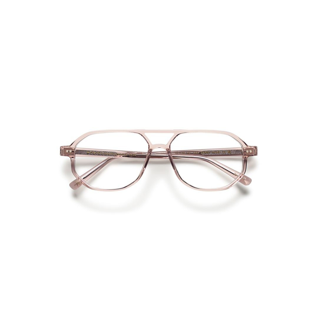 Moscot Or-Gaz-O Gazeektal Translucent Light Pink Geometric Eyeglasses