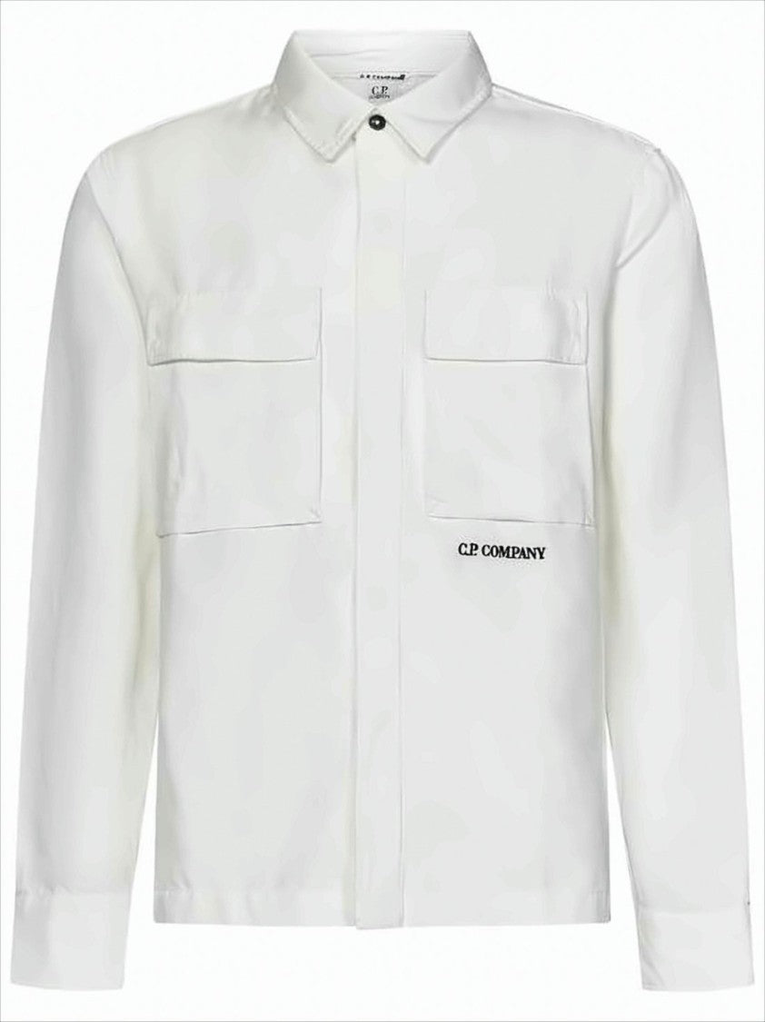 C.P. Company Minimalist Long-Sleeve Shirt With Classic Collar And Buttoned Cuffs