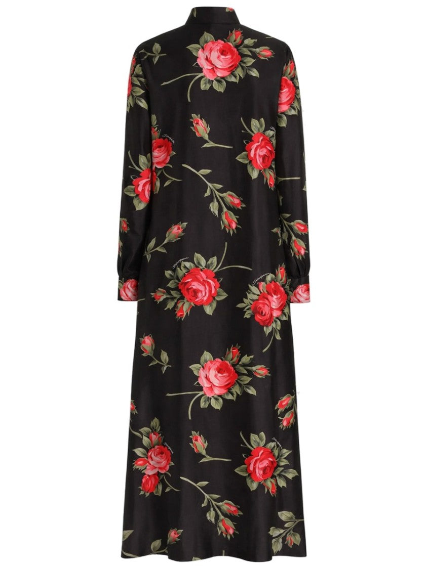 Dolce & Gabbana Rose Bouquet Silk Day Dress