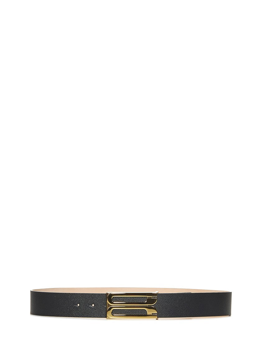 Victoria Beckham Calfskin Belt With Gold-Plated Buckle