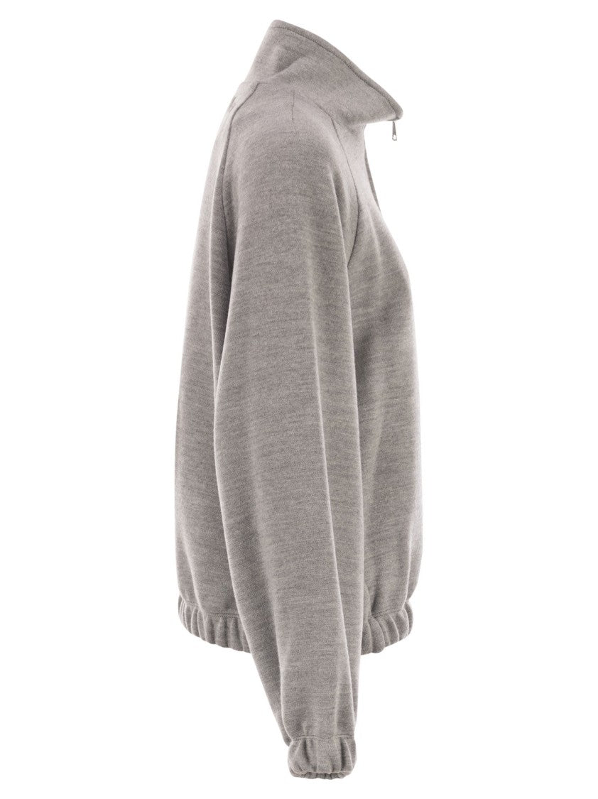 Max Mara Frine Double Jersey Sweatshirt In Wool And Cotton