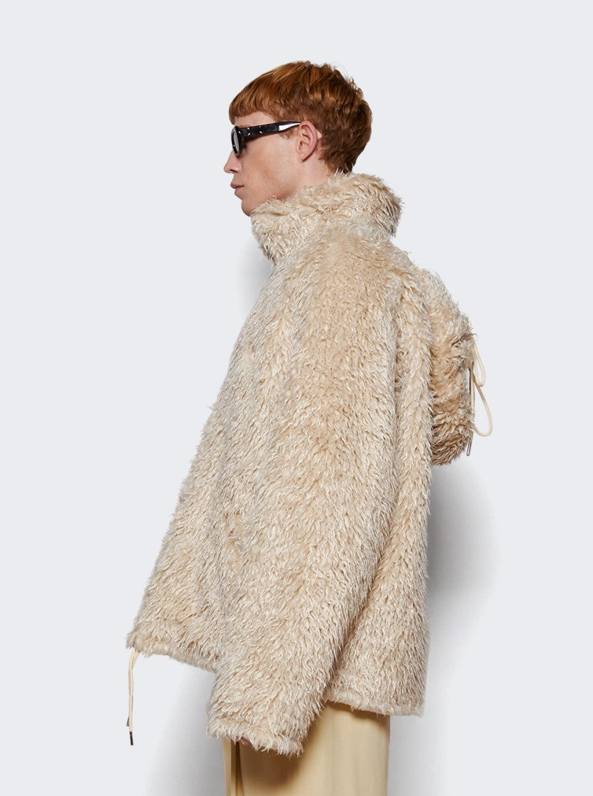 Marni Shaggy Jacket With Detachable Hood And Boxy Fit
