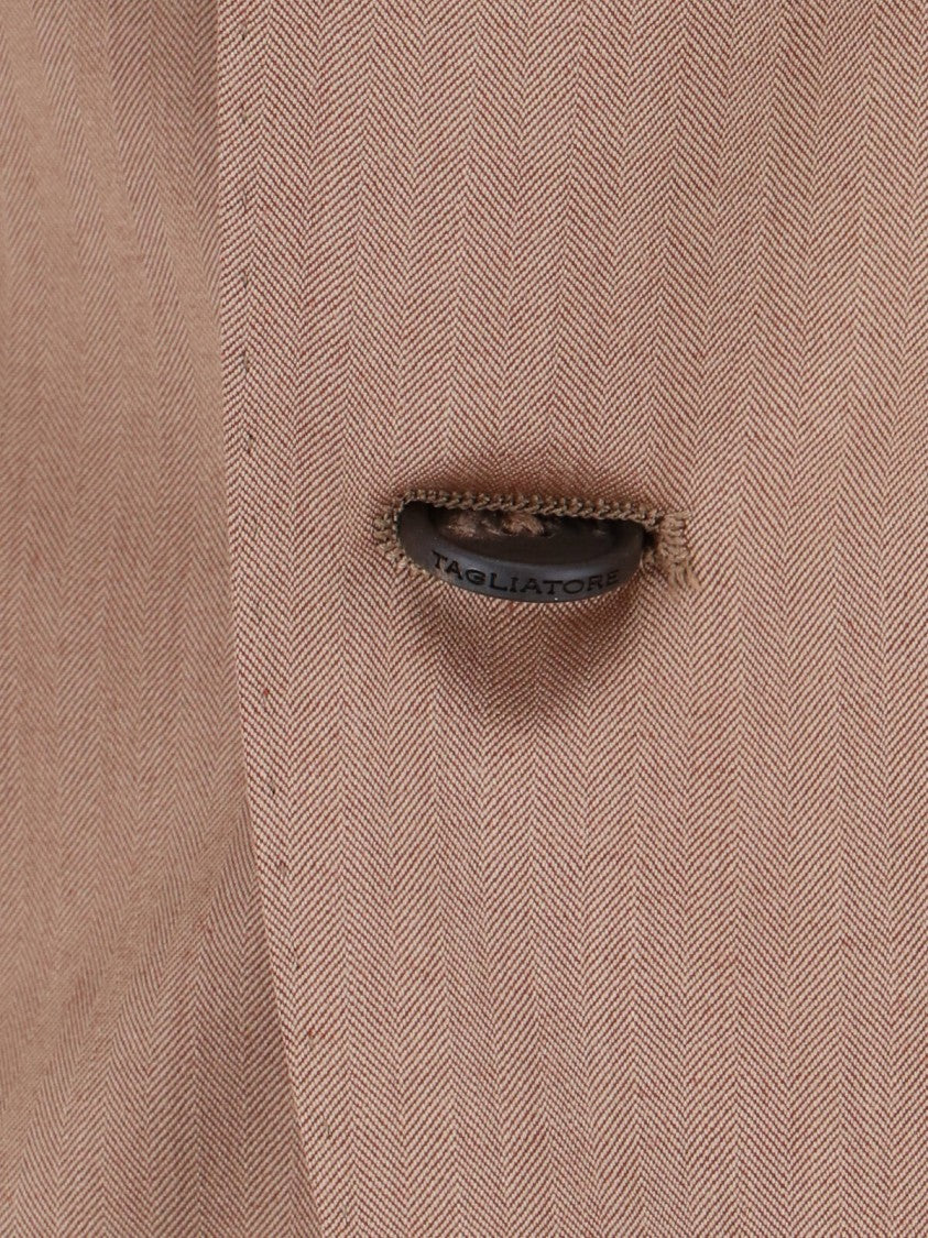Tagliatore Brown Wool Single-Breasted Suit With Pants