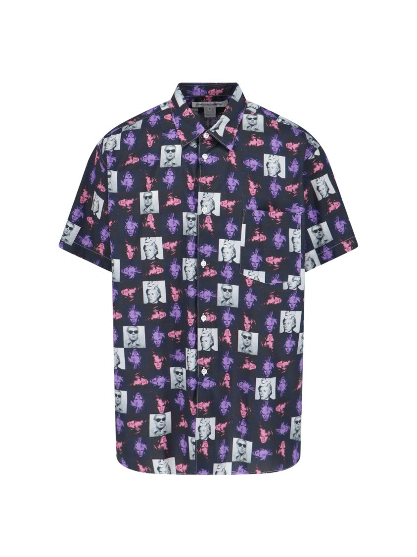 Comme Des Garçons Warhol Shirt In Cotton Multicoloured Print