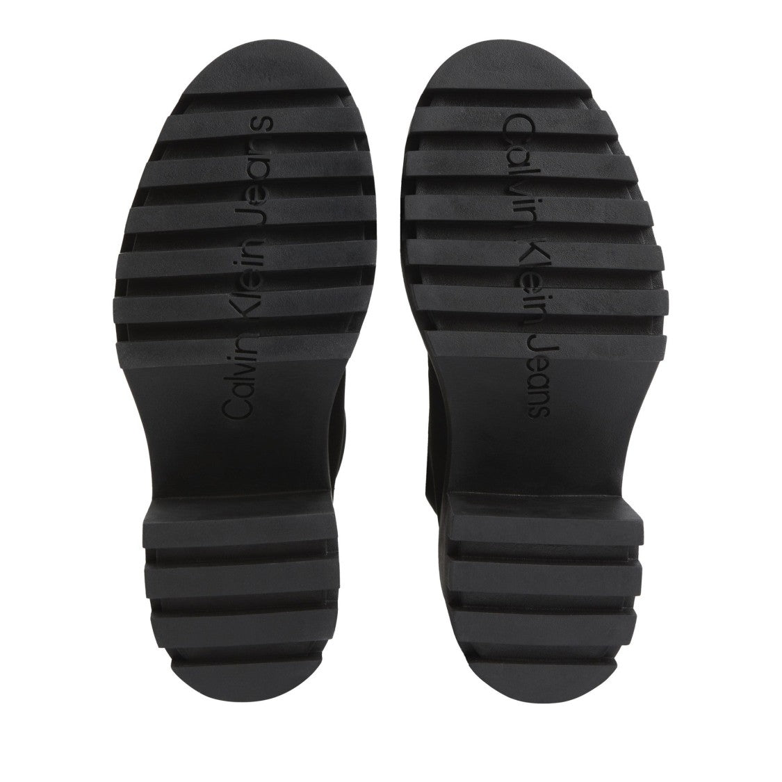 Calvin Klein Jeans Black Chunky Lace-Up Rugged Sole Leather Ankle Boots