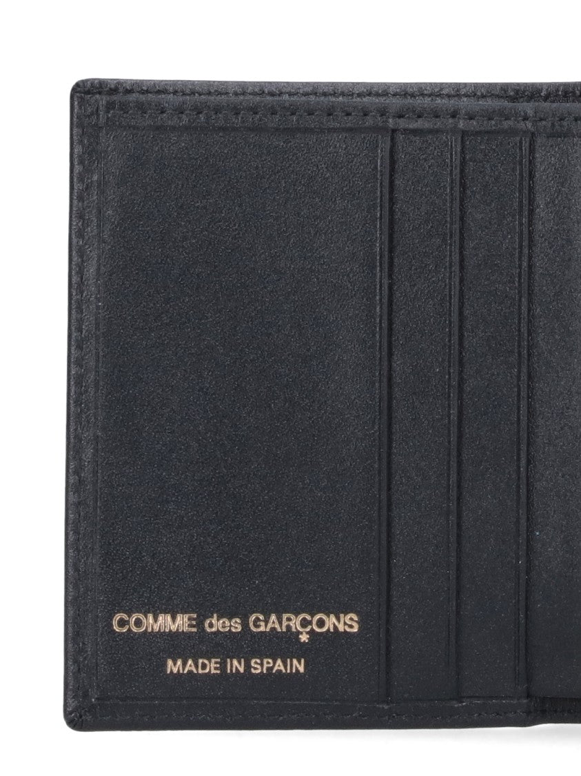Comme Des Garçons Compact Bi-Fold Wallet With Gold Embossed Branding