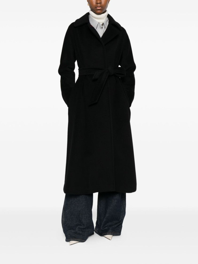 Max Mara Elegant Black Wool Coat With Classic Lapel
