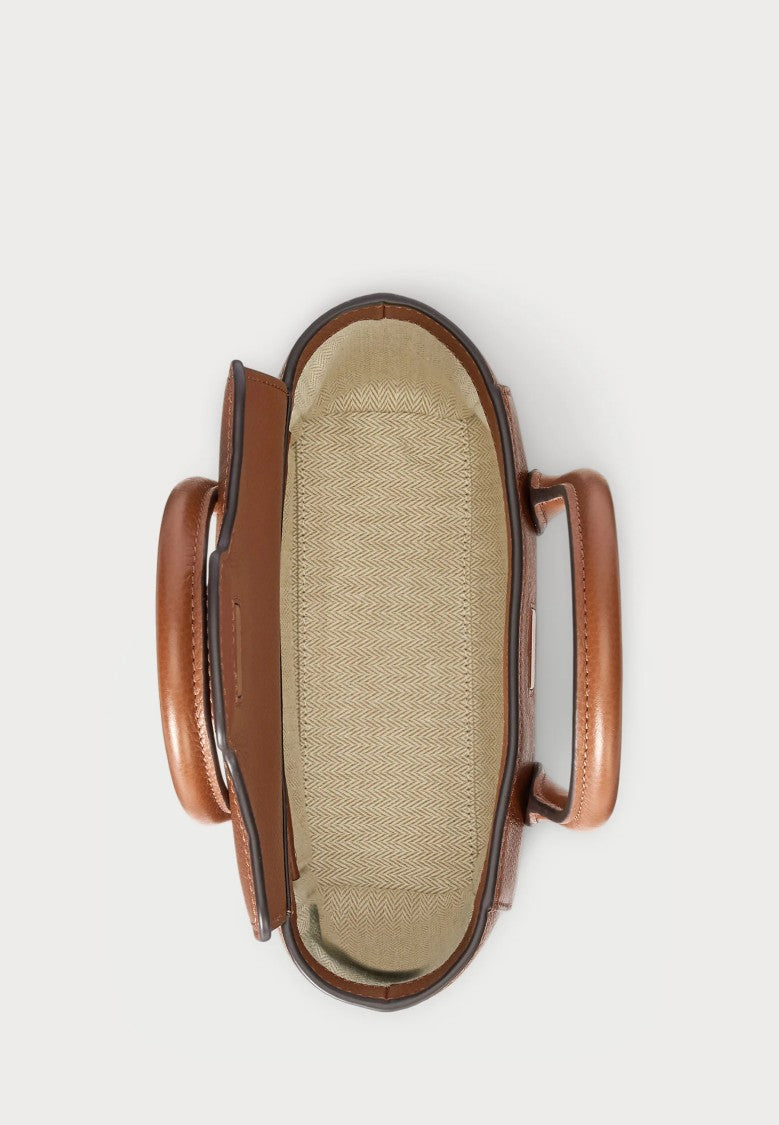 Lauren Ralph Lauren Brown Tnnr Small Rattan Satchel Bag