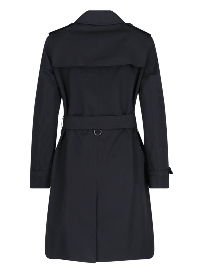 Burberry Double-Breasted "Kensington" Trench Coat – Black