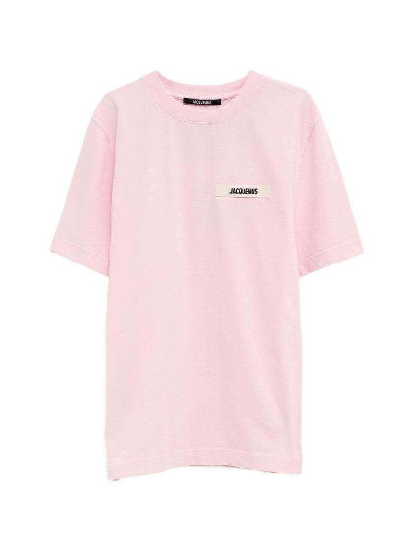 Jacquemus Pink Logo Patch Crew Neck T-Shirt