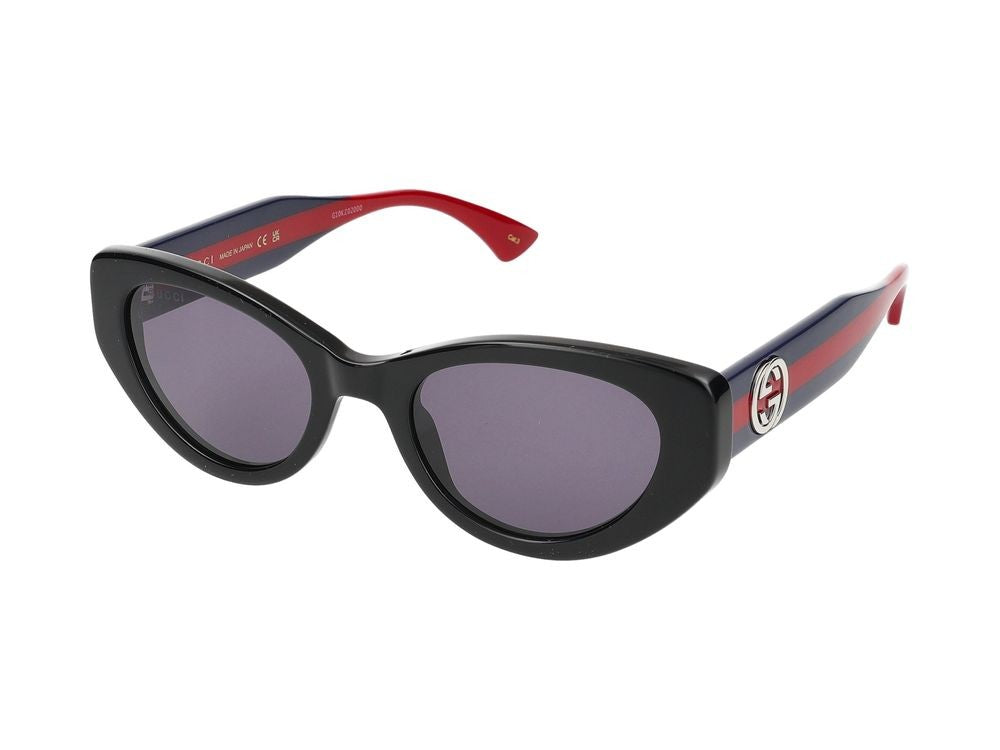 Gucci Black Vibrant Details Cat-Eye Frame Sunglasses