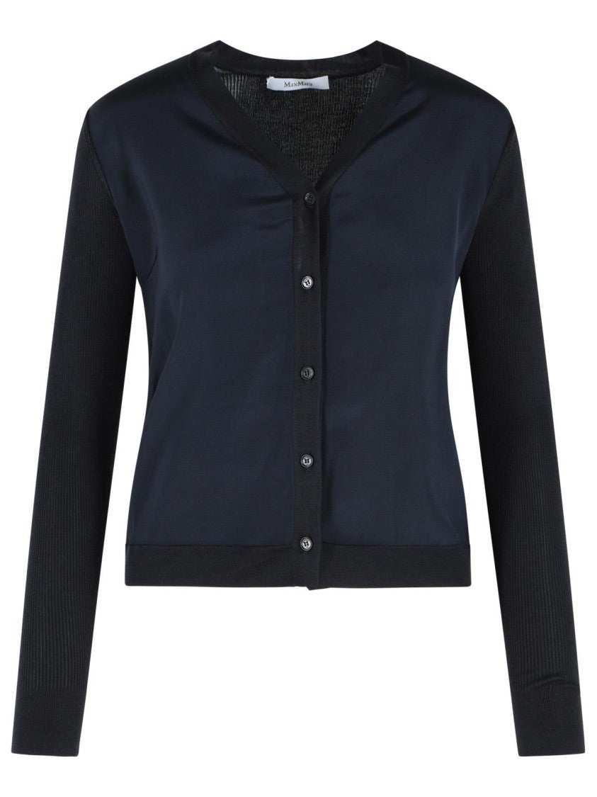 Max Mara Ninfee' Blue Silk And Cashmere Cardigan