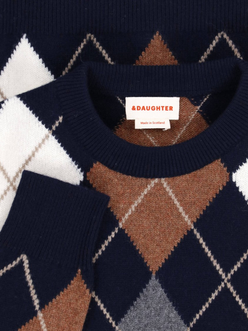 &Daughter Multicolor Argyle Pattern Lambswool Sweater By &Daughter