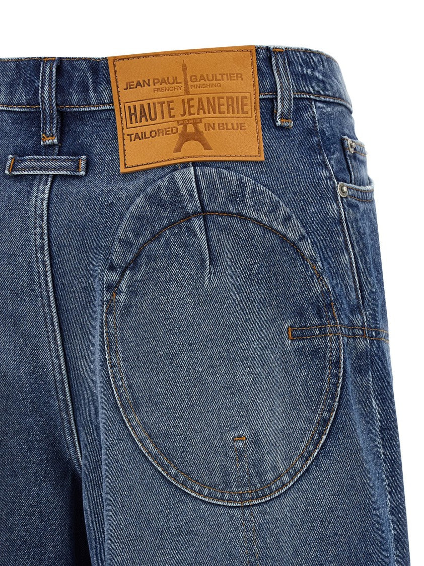 Jean Paul Gaultier Wide Leg Denim Jeans With Pences