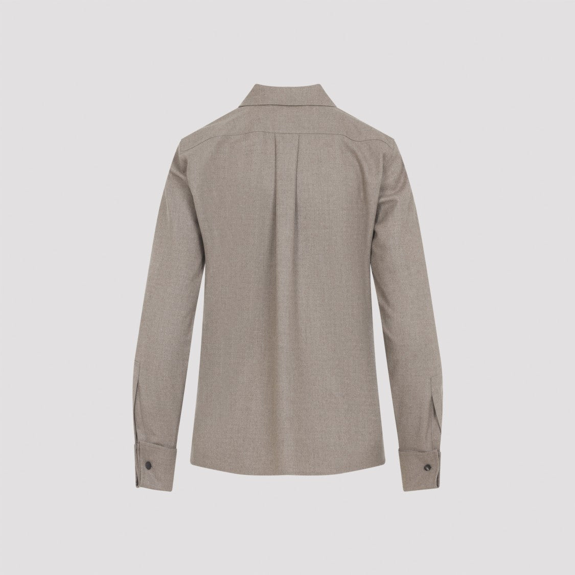 Max Mara Dark Cacha Brown Cashmere Tebaide Foule Shirt