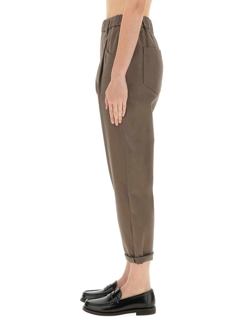 Brunello Cucinelli Baggy Pull-On Pants In Cotton Cover Up