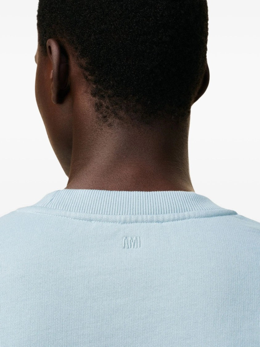Ami Sky Blue Cotton Sweatshirt